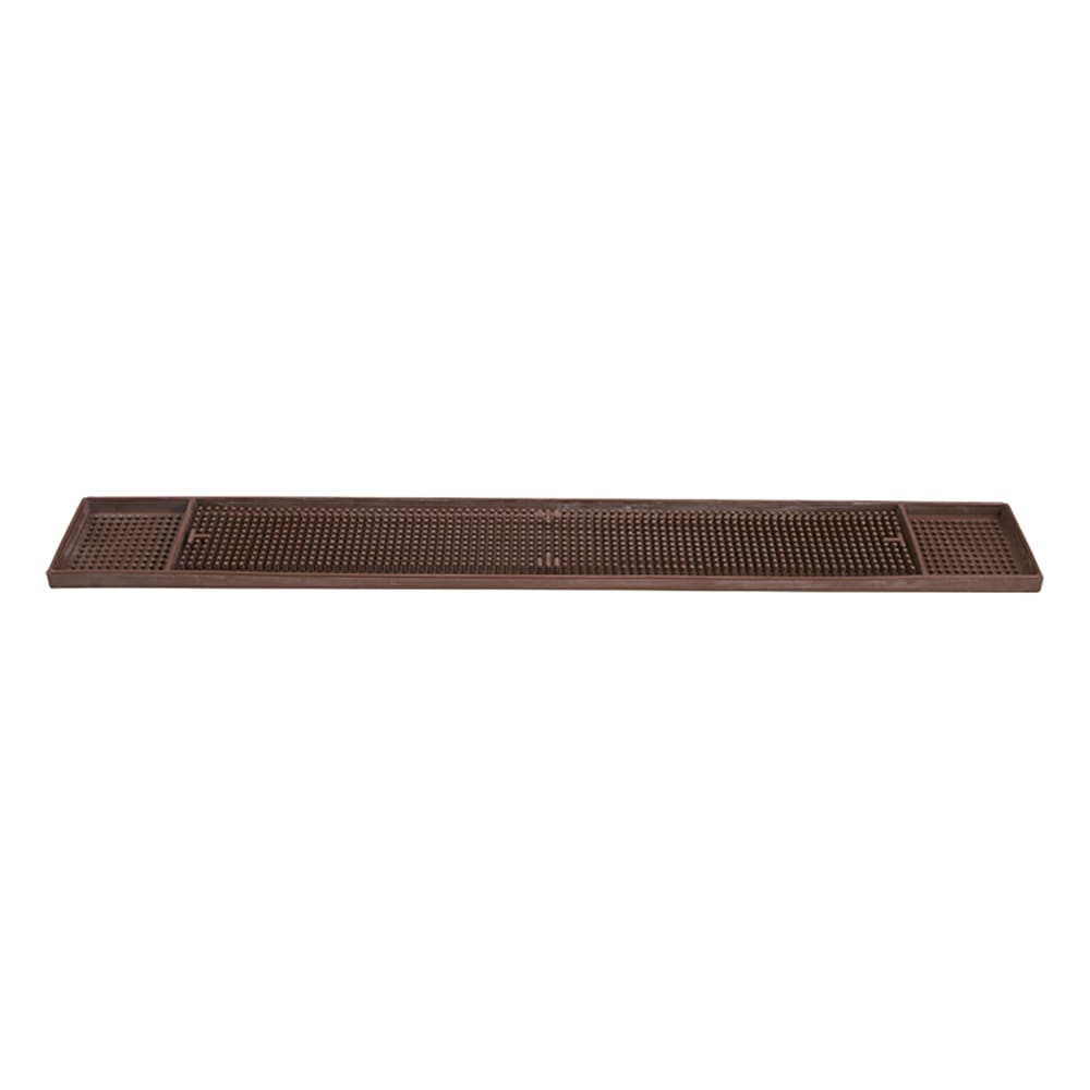 Winco BM-327B Rectangular Bar Mat - 27" x 3 1/4", Rubber, Brown