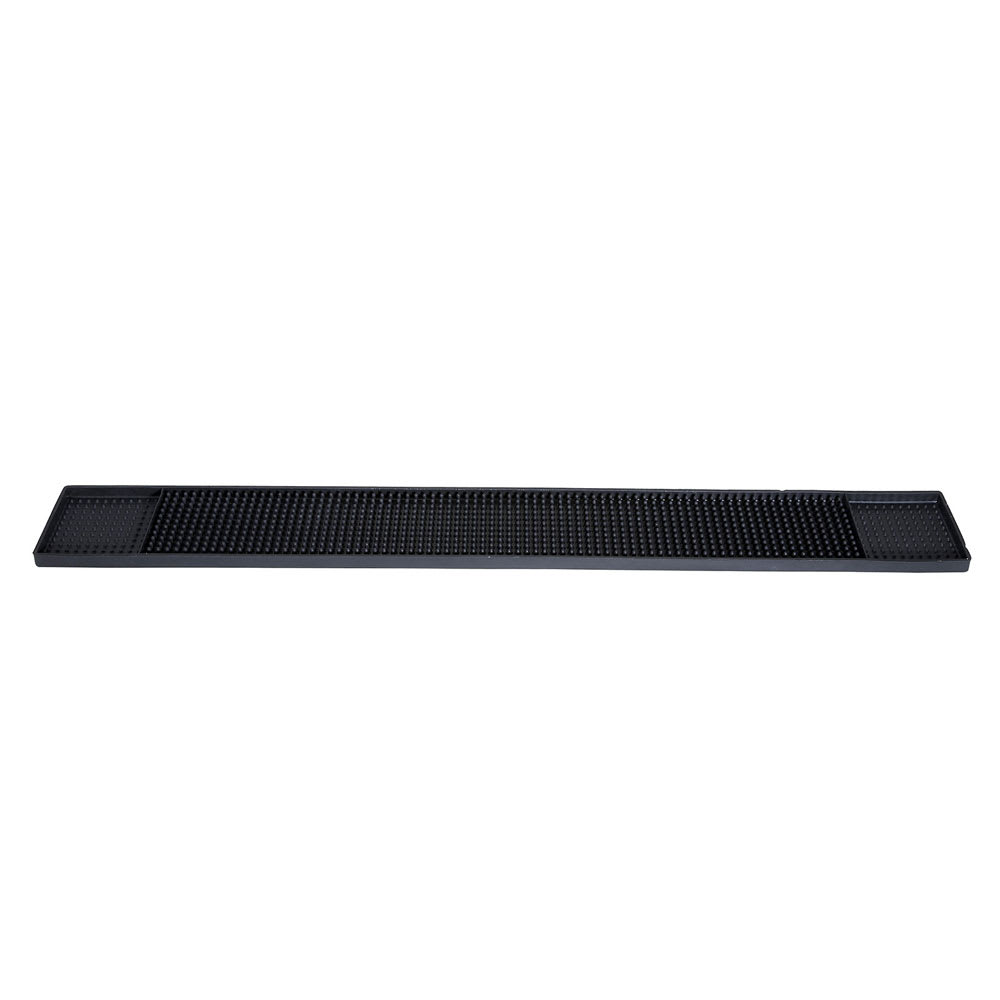 Winco BM-327K Rectangular Bar Mat - 27" x 3 1/4", Rubber, Black