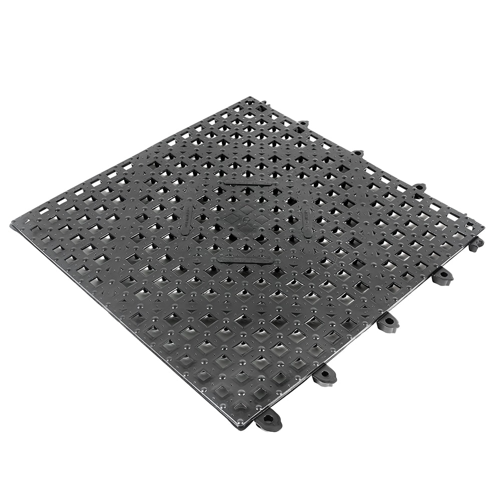 Winco BML-12K 12" Square Interlocking Bar Mat - Plastic, Dark Smoke