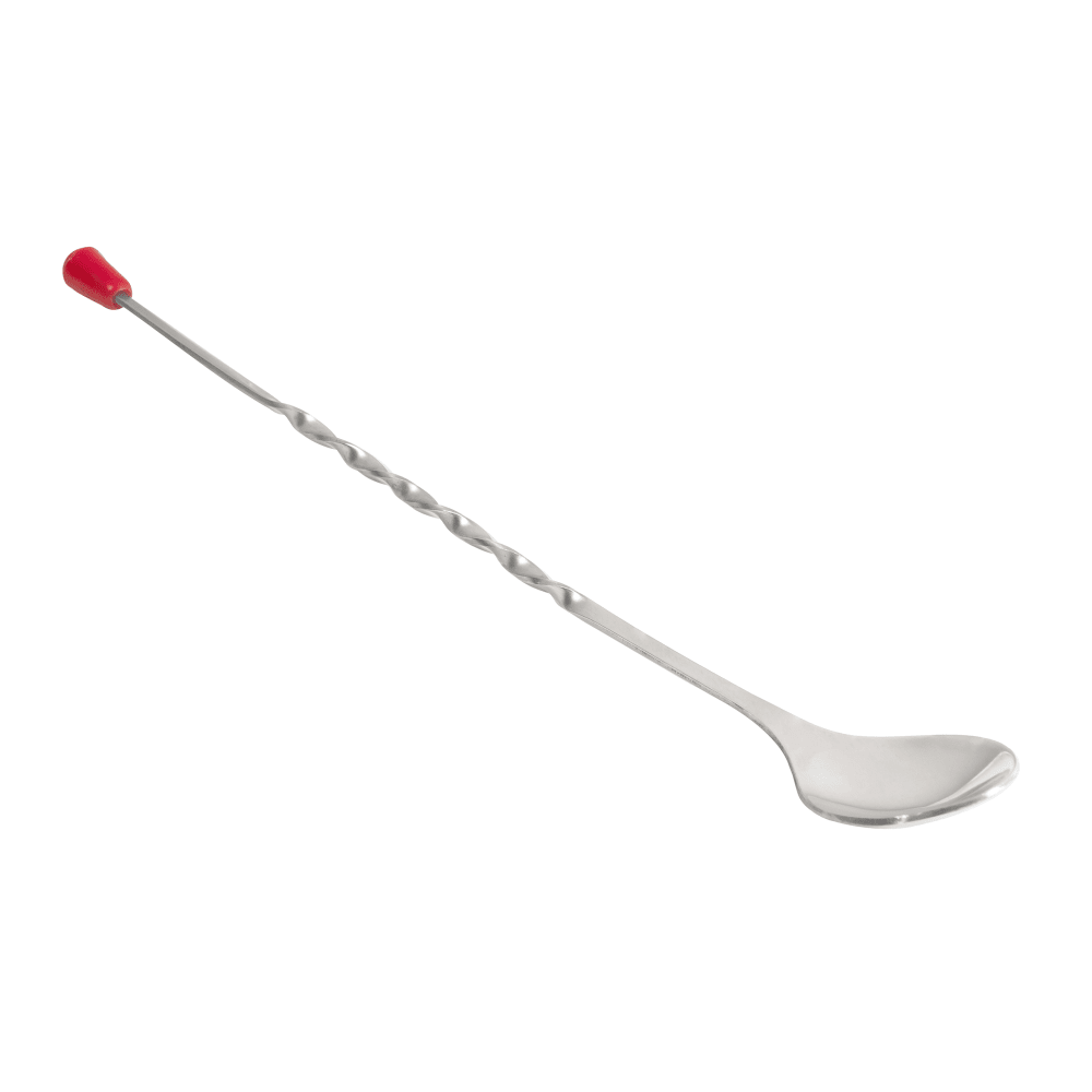 Winco BPS-11 11" Bar Spoon w/ Red Knob, Stainless