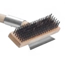 Winco BR-27 27" Pizza Oven Brush w/ Wire Bristles & Scraper, Wood Handle thumbnail 2