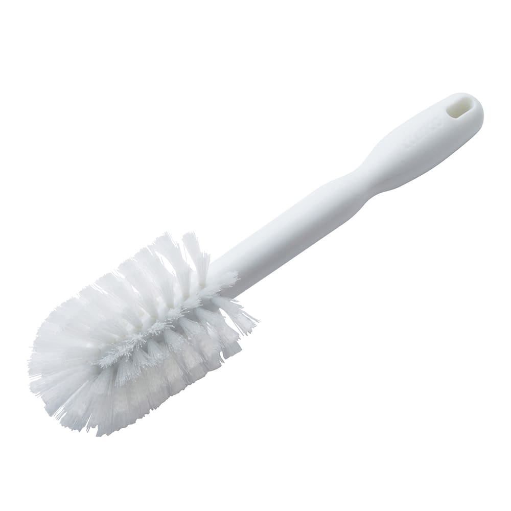 Winco BRB-12 12" Bottle Brush w/ Soft Polyester Bristles - Plastic Handle, White