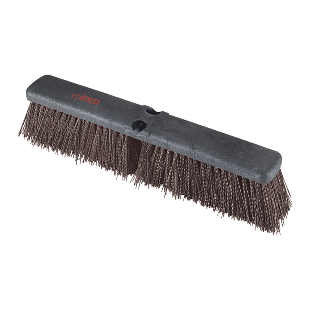 Winco BRFC-18B 18" Push Broom Head w/ Course/Heavy Bristles, Brown