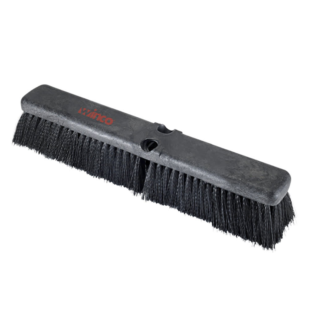 Winco BRFF-18K 18" Push Broom Head w/ Fine/Medium Bristles, Black
