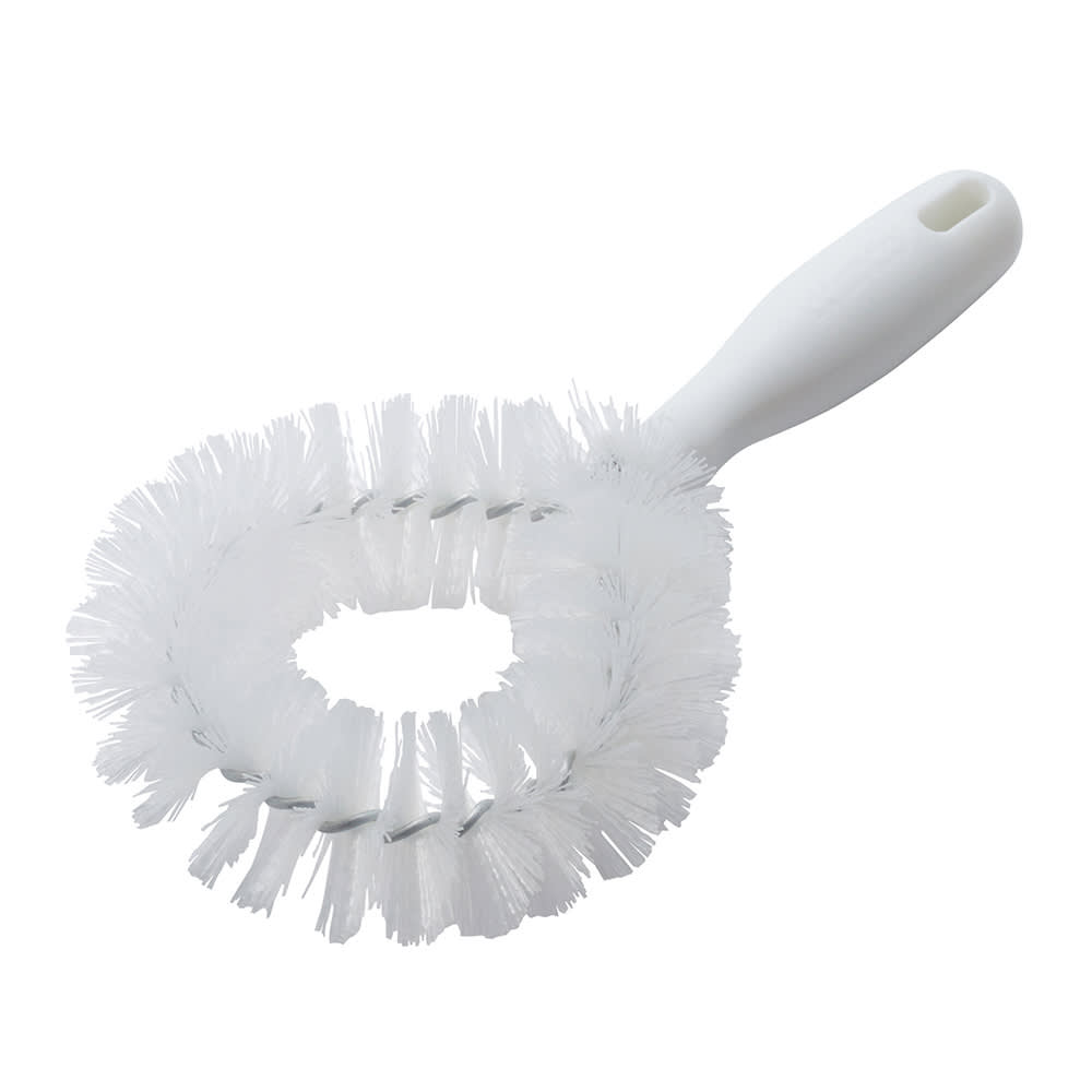 Winco BRV-10 9 1/4" Vegetable Brush w/ Poly Bristles - Plastic Handle, White