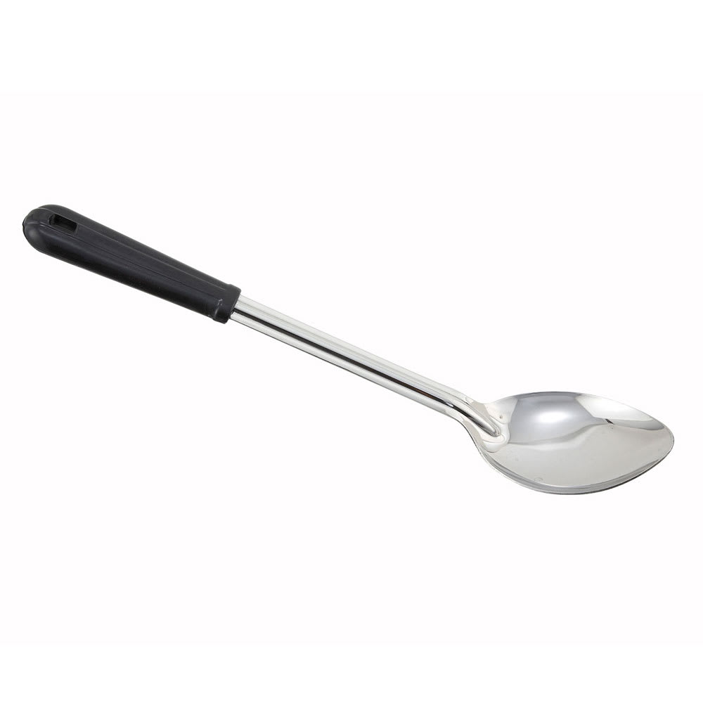 Winco BSOB-11 11" Solid Basting Spoon w/ Black Bakelite Handle, Stainless