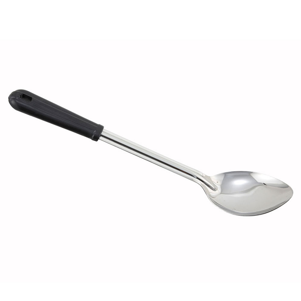 Winco BSOB-13 13" Solid Basting Spoon w/ Black Bakelite Handle, Stainless