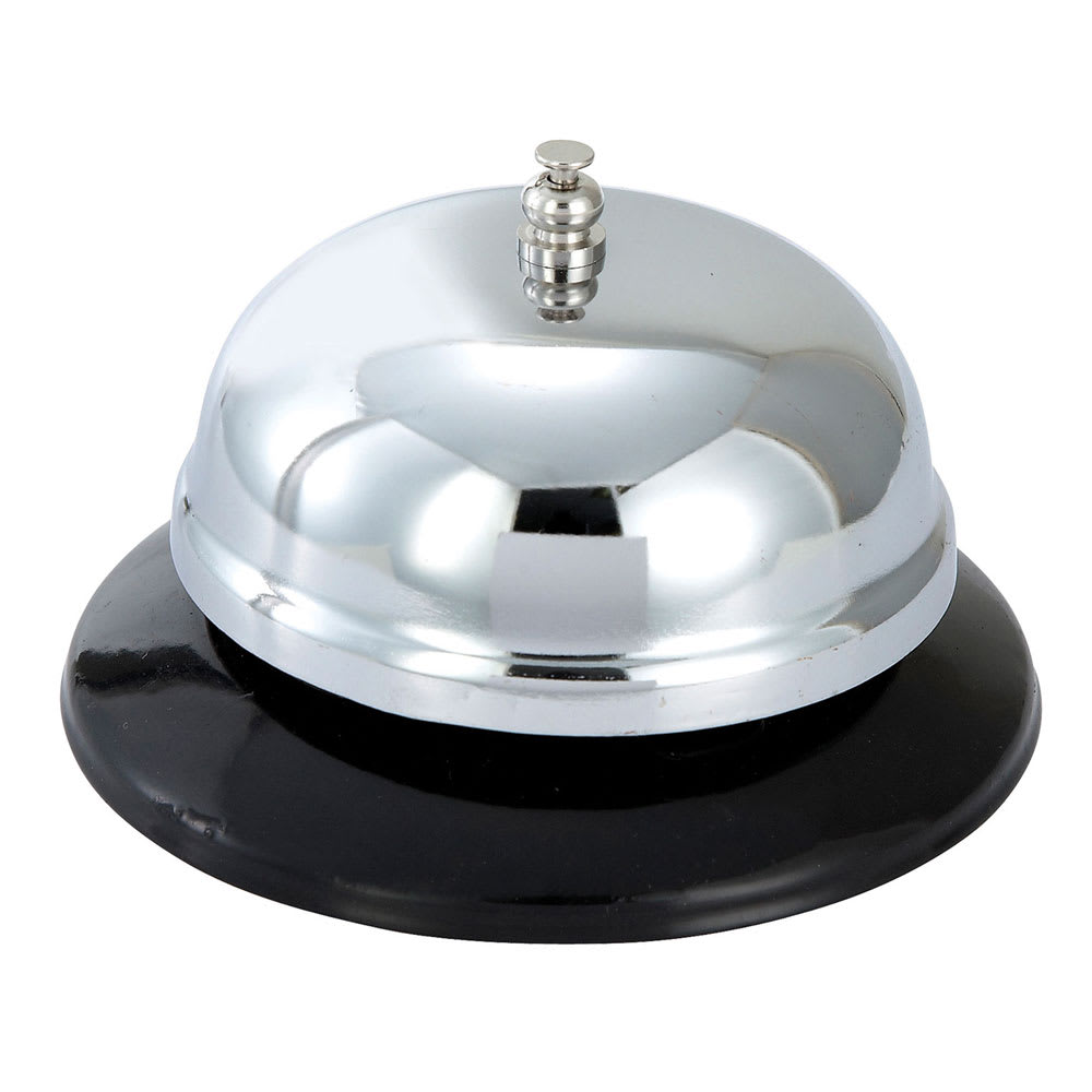 Winco CBEL-1 3 1/2" Round Call Bell - Chrome Plated