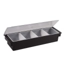 Winco CCH-4 Plastic Bar Condiment Holder w/ (4) Compartments, Black thumbnail 2