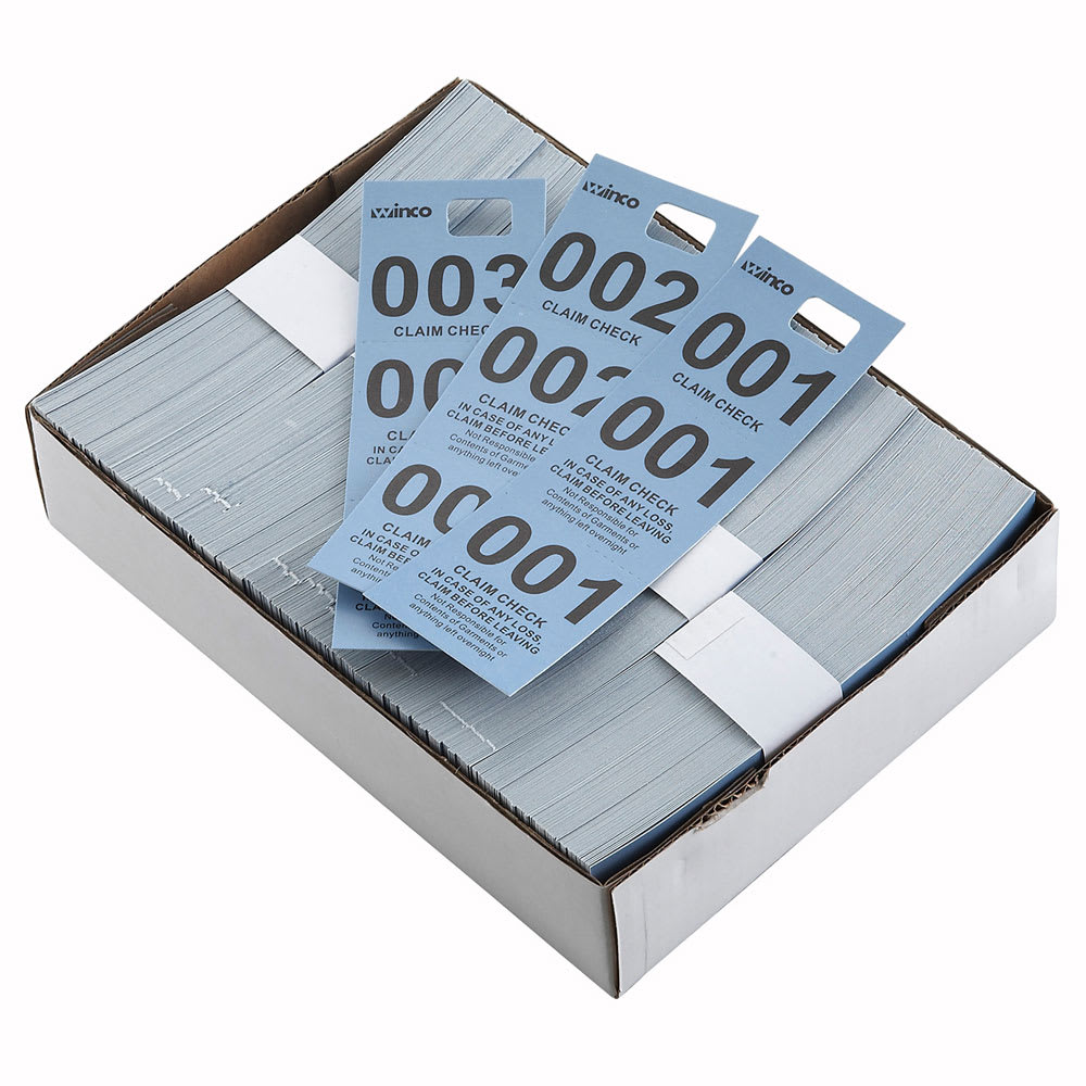 Winco CCK-5BL Coat Check, Blue (500 pieces per box)