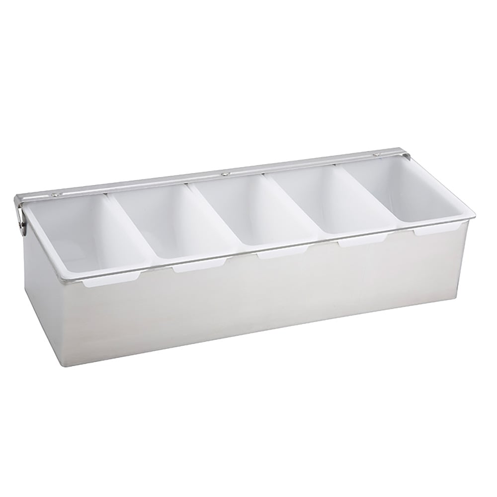Winco CDP-5 Stainless Condiment Dispenser w/ (5) Compartments