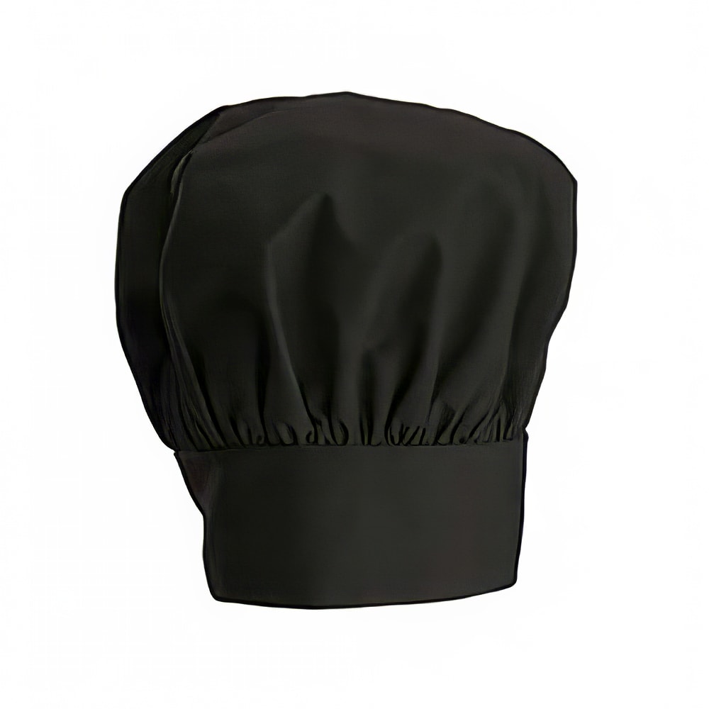 Winco CH-13BK 13"H Adjustable Chef Hat w/ Velcro Closure - Poly/Cotton, Black