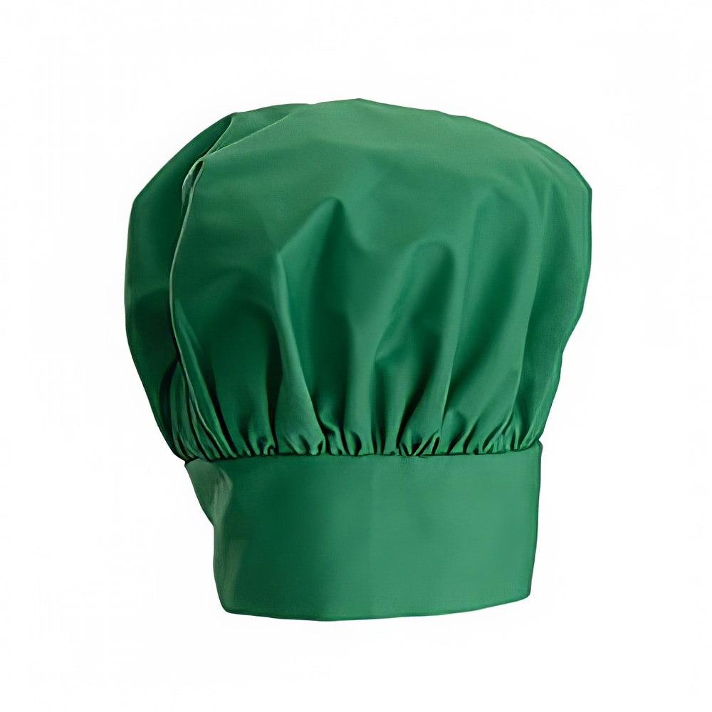 Winco CH-13LG 13"H Adjustable Chef Hat w/ Velcro Closure - Poly/Cotton, Light Green