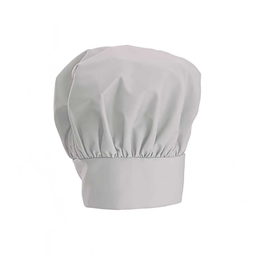 Winco CH-13WH 13"H Adjustable Chef Hat w/ Velcro Closure - Poly/Cotton, White