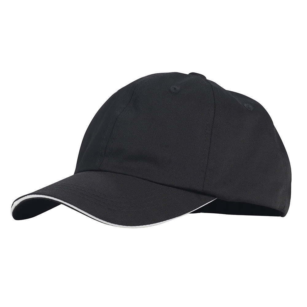 Winco CHBC-4BK Baseball Hat w/ Adjustable Strap - Poly/Cotton, Black