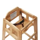 Winco CHH-601 32" Stackable Wood High Chair w/ Waist Strap - Rubberwood, Natural thumbnail 2