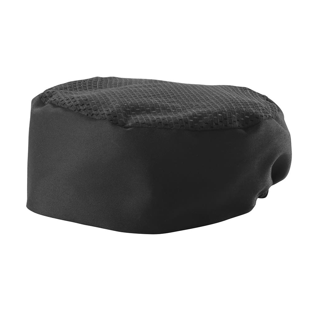 Winco CHPB-3BX 3 1/2"H Pillbox Hat - Poly/Cotton, Black, X-Large