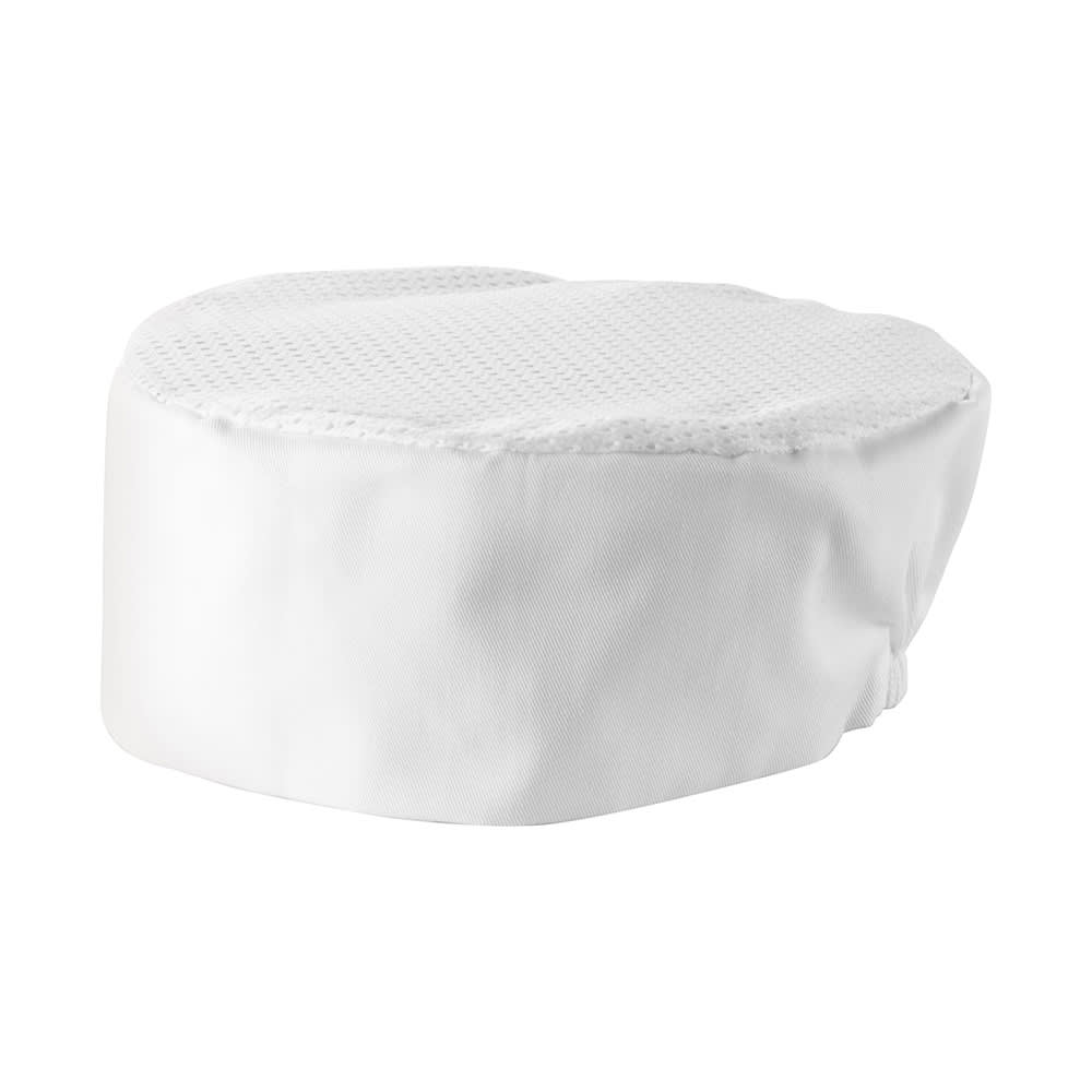 Winco CHPB-3WX 3 1/2"H Pillbox Hat - Poly/Cotton, White, X-Large