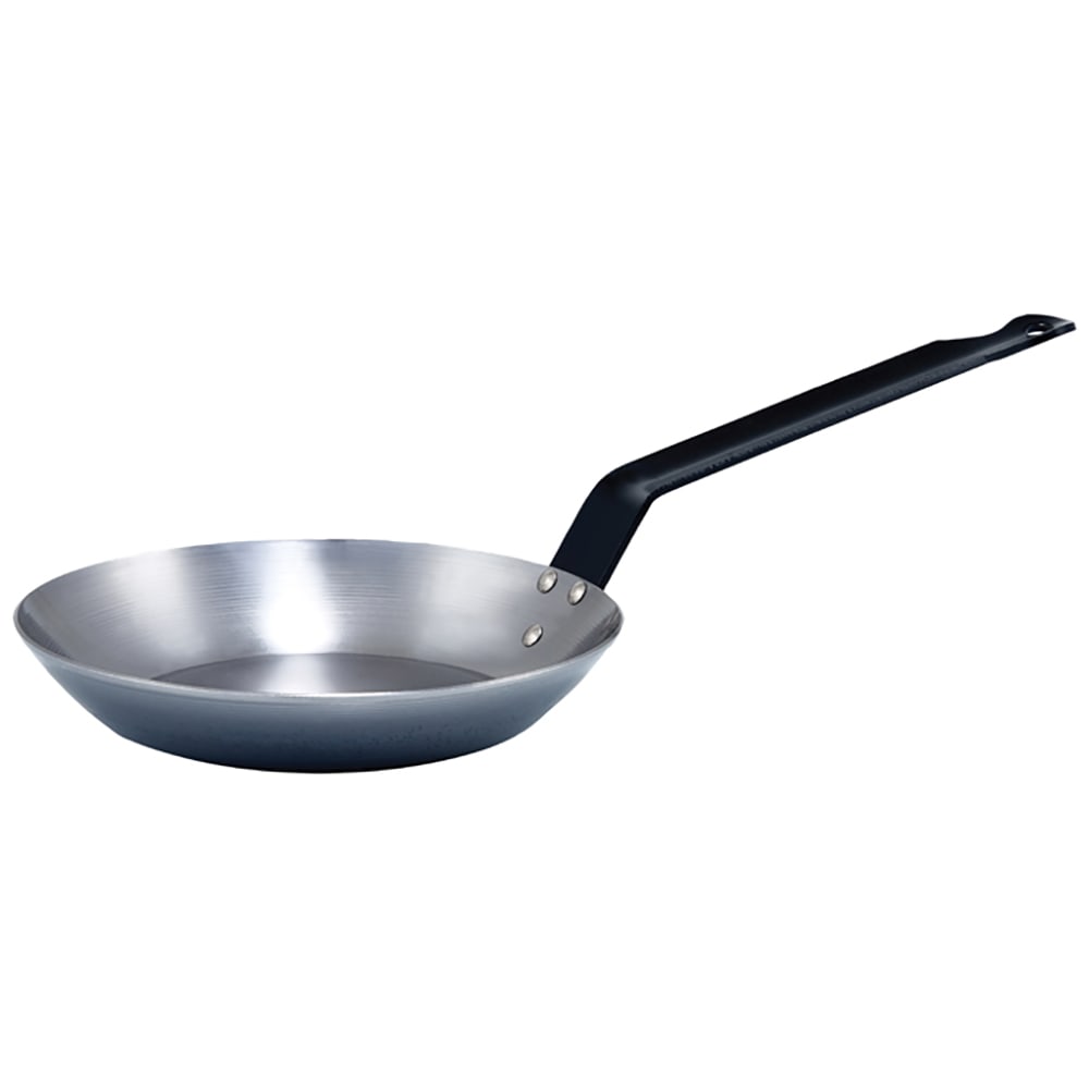 Winco CSFP-9 9 1/2" Carbon Steel Frying Pan w/ Solid Metal Handle