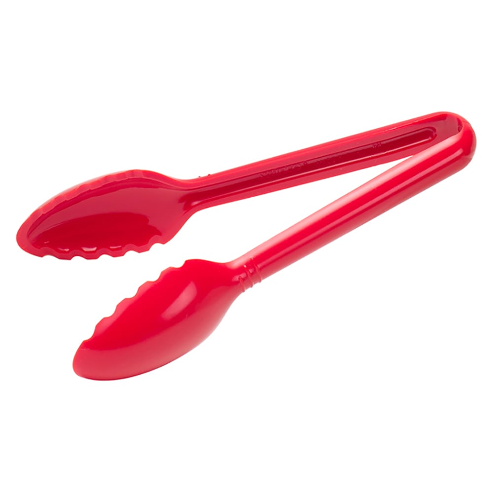 Winco CVST-9R 9"L Plastic Serving Tongs, Red