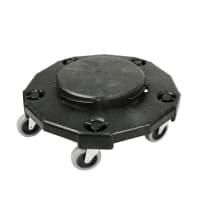 Winco DLR-18 18" Round Plastic Trash Can Dolly w/ Raised Center & 400 lb Capacity, Black thumbnail 3