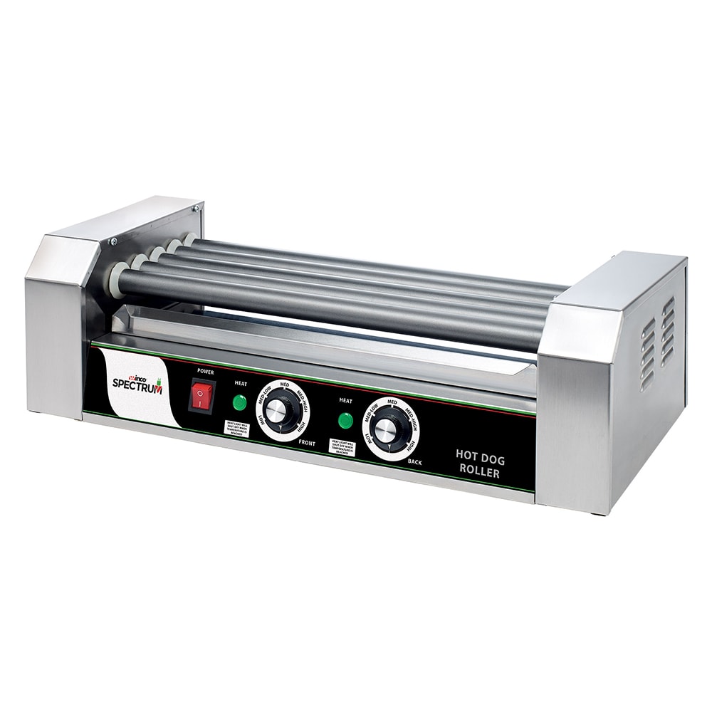 Winco EHDG-5R RollsRight™ 12 Hot Dog Roller Grill w/ Manual Controls - Flat Top, 110v