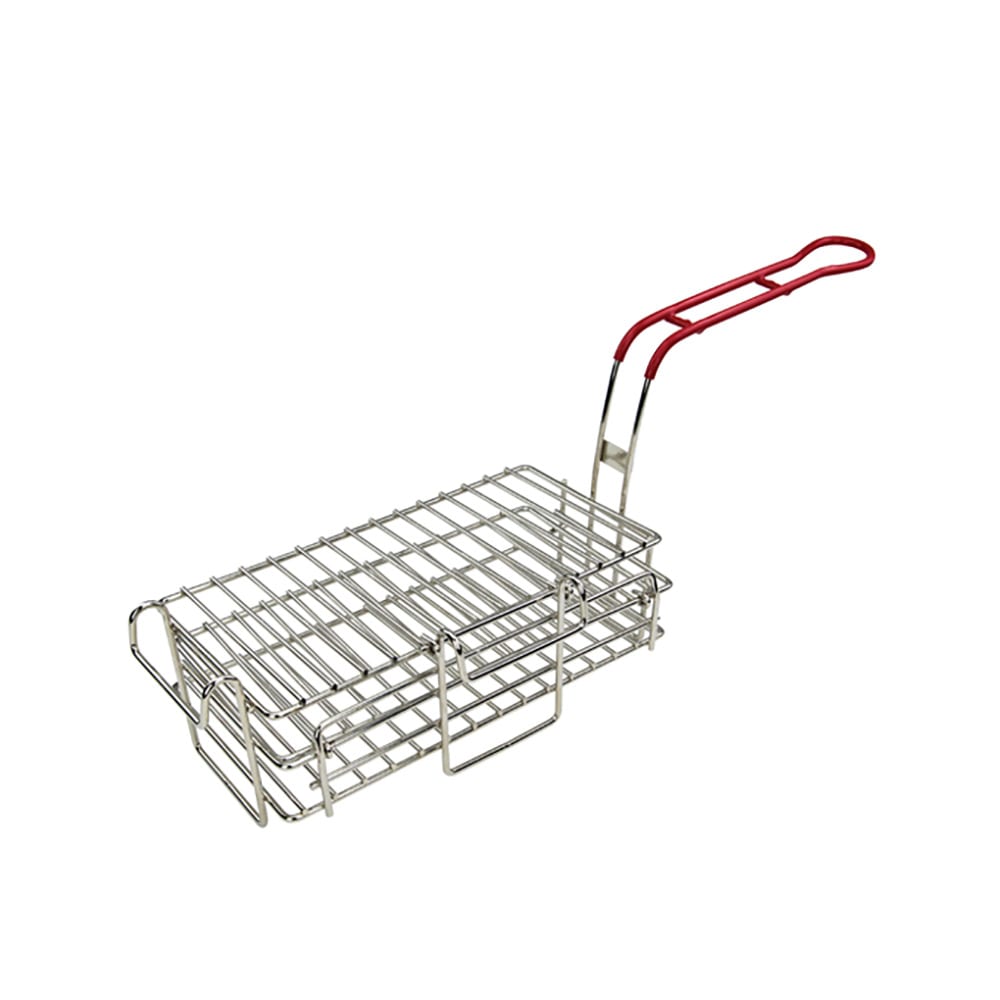 Winco FB-03 Fryer Basket w/ Coated Handle & Front Hook, 11" x 6" x 3 7/8"