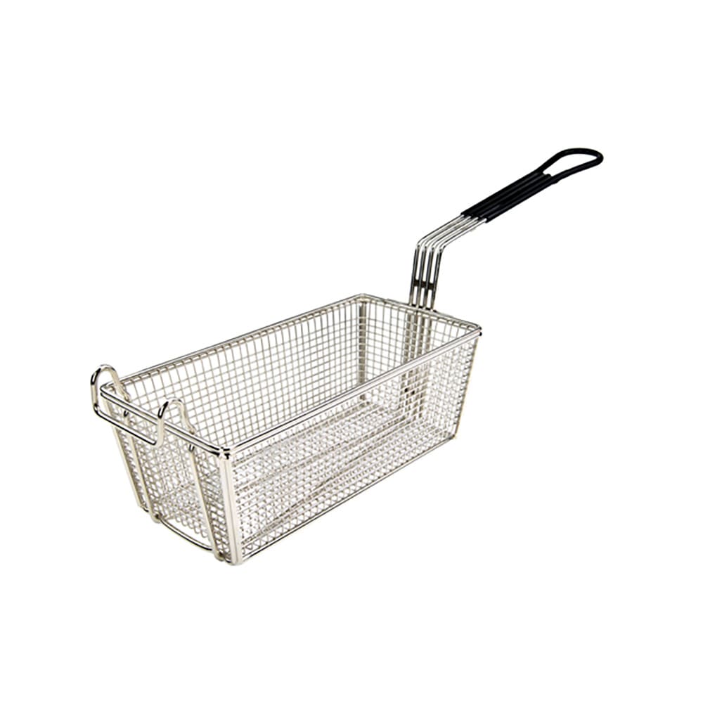 Winco FB-05 Fryer Basket w/ Coated Handle & Front Hook, 11" x 5 3/8" x 4 1/4"