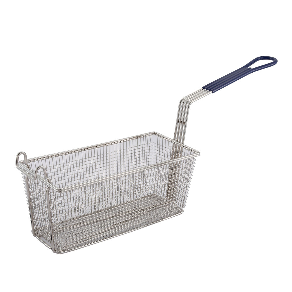 Winco FB-20 Fryer Basket w/ Coated Handle & Front Hook, 13 1/4" x 5 5/8" x 5 5/8"