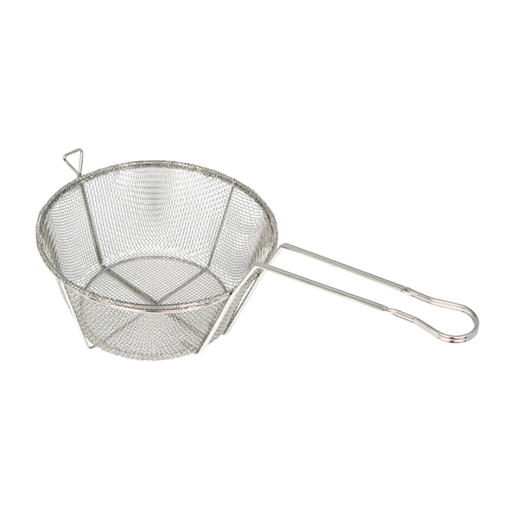 Winco FBRS-9 Fryer Basket w/ Uncoated Handle & Front Hook - 9 5/8"D x 4 15/16"H