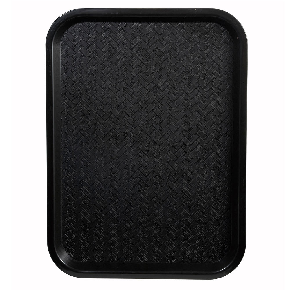 Winco FFT-1014K Plastic Fast Food Tray - 14"L x 10"W, Black