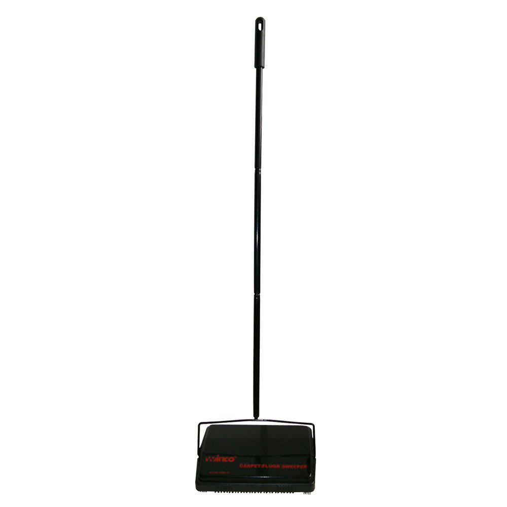 Winco FSW-11 Rotary Carpet Sweeper w/ Steel Handle & Natural Bristles, 3 1/2 x 4 x 8"