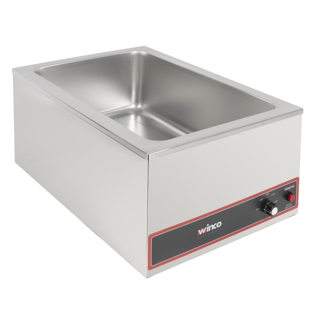 Winco FW-S500 Countertop Food Warmer - Wet w/ (1) Full Size Pan Wells, 120v