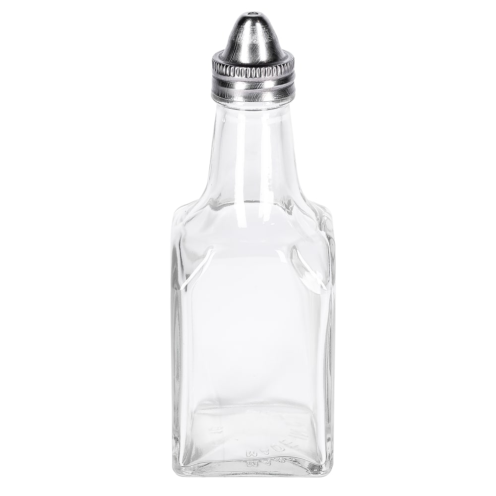 Winco G-104 6 oz Cruet w/ Metal Top - Glass, Clear