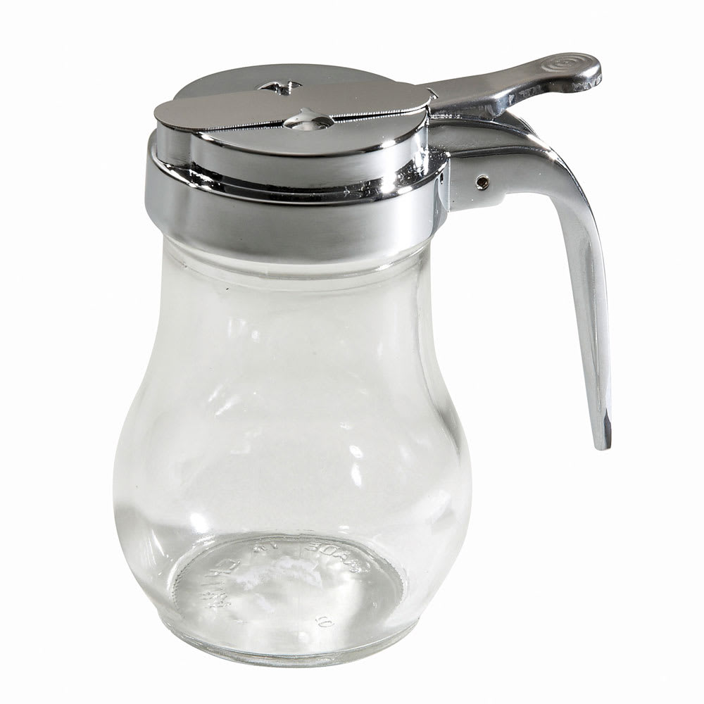 Winco G-115 6 oz Teardrop Dripcut Server - Glass, Chrome Top