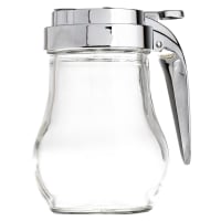 Winco G-115 6 oz Teardrop Dripcut Server - Glass, Chrome Top thumbnail 2