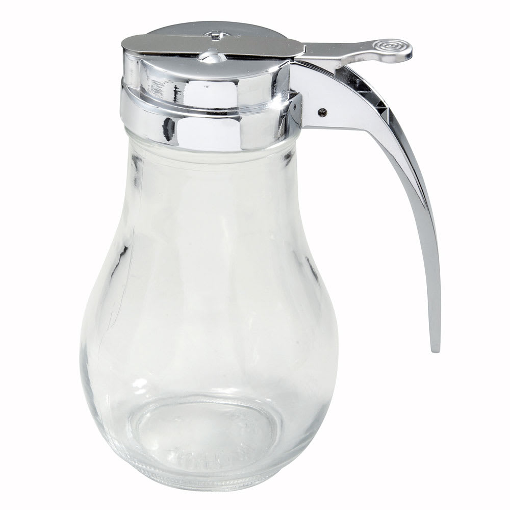 Winco G116 14 oz Teardrop Dripcut Server - Glass, Chrome Top