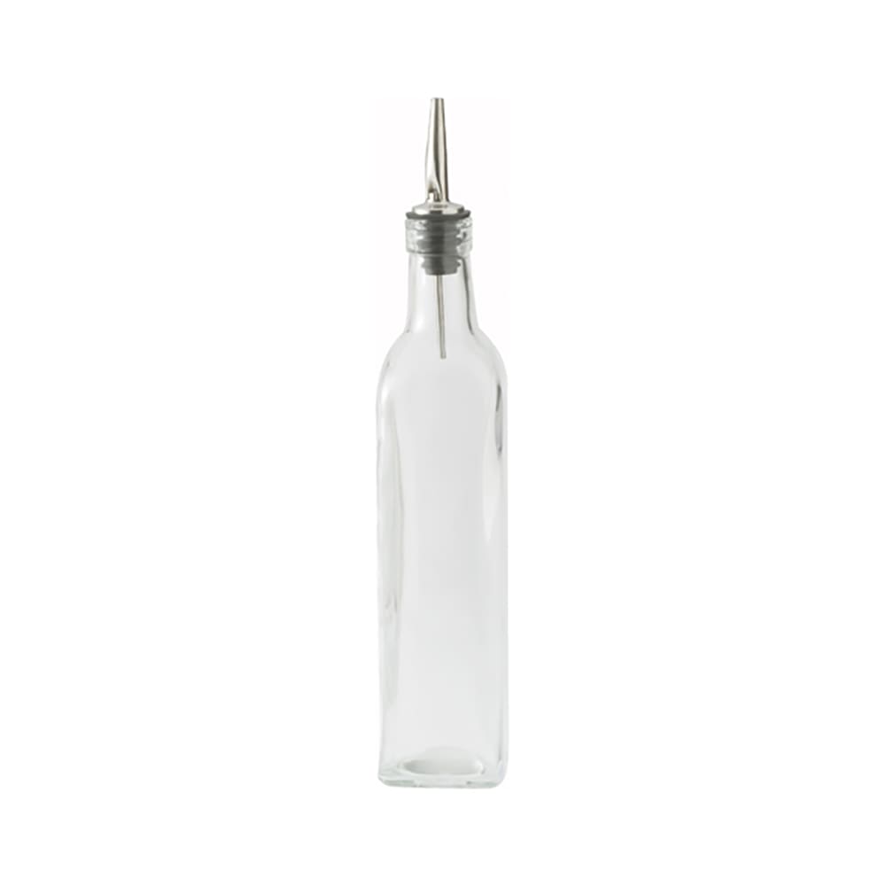 Winco GOB-16 16 oz Cruet w/ Stainless Steel Pourer - Glass, Clear