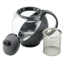 Winco GTP-25 25 oz Teapot - Glass, Black/Clear thumbnail 2