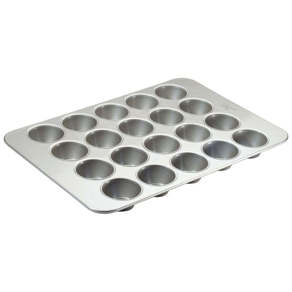 Winco HMF-20E 20 Compartment Pecan Roll/Large Muffin Pan, Silicone Glazed Aluminized Steel