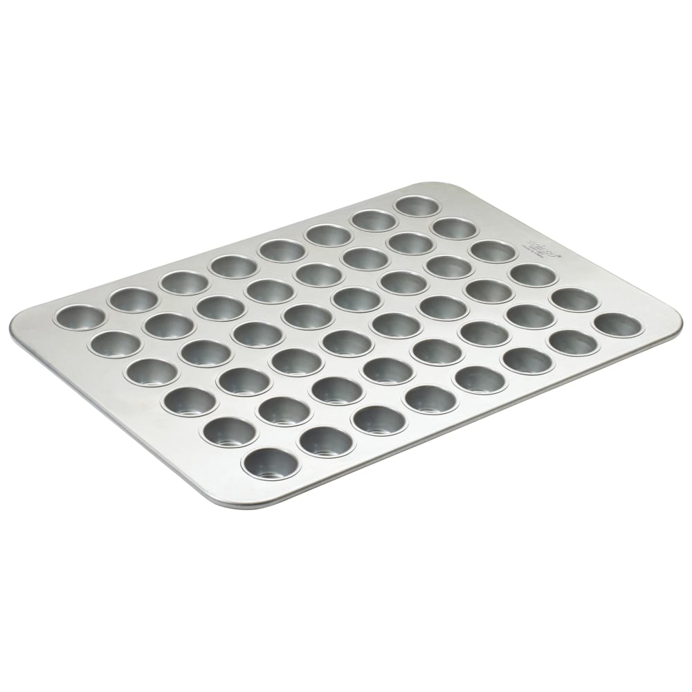 Winco HMF-48T 48 Compartment Mini Muffin Pan, Silicone Glazed Aluminized Steel