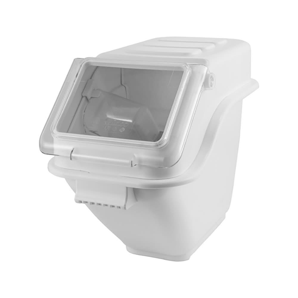 Winco IB-5S Shelf Ingredient Bin - 5 Gallon Capacity, Clear Lid/White Base