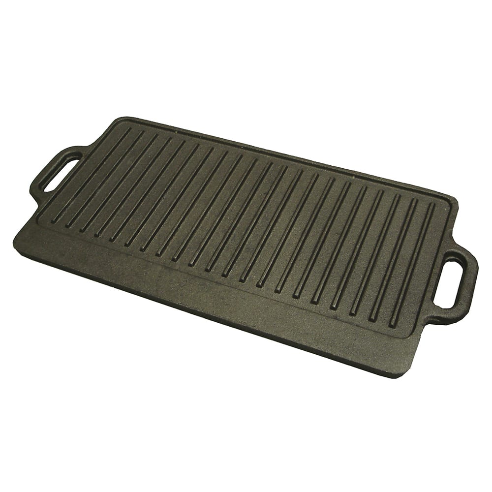 Winco IGD-2095 Rectangular Pre Seasoned Cast Iron Griddle - 20" x 9 1/2"