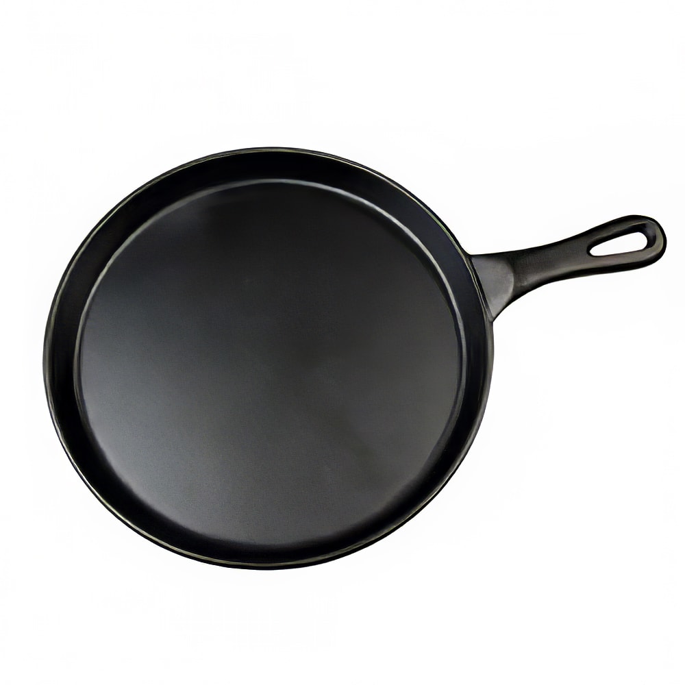 Winco IGL-10 10" Round Cast Iron Grill Pan w/ Black Coating