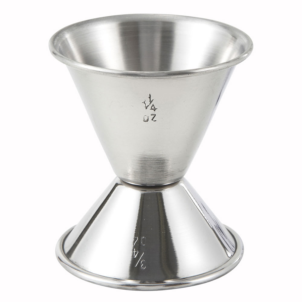 Winco J-2 Double Jigger - 3/4 & 1 1/4 oz, Stainless
