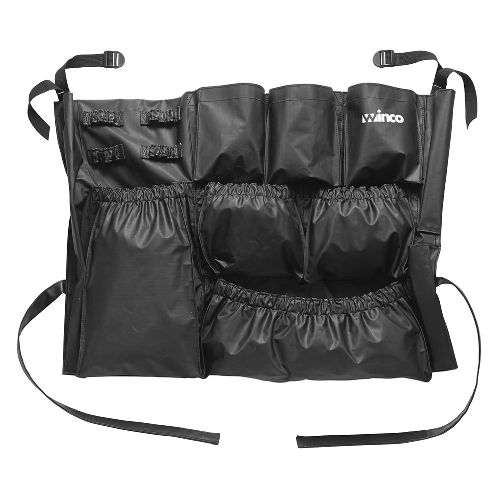 Winco JCB-2920 Caddy Bag w/ Adjustable Ties for 32 or 44 gal Trash Container - 29"L x 20"H, Nylon, Black
