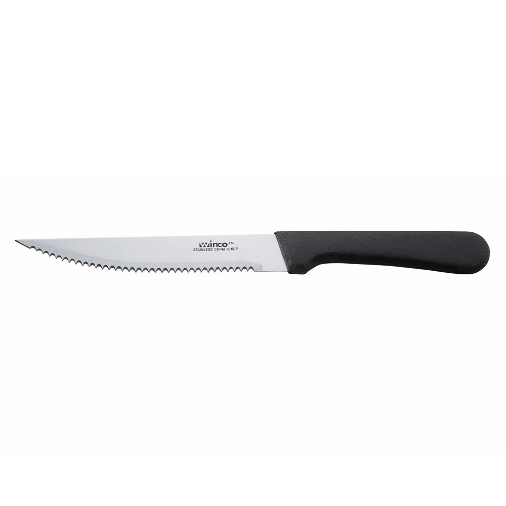 Winco K-60P Pointed Tip Steak Knife w/ 5" Blade & Plastic Handle