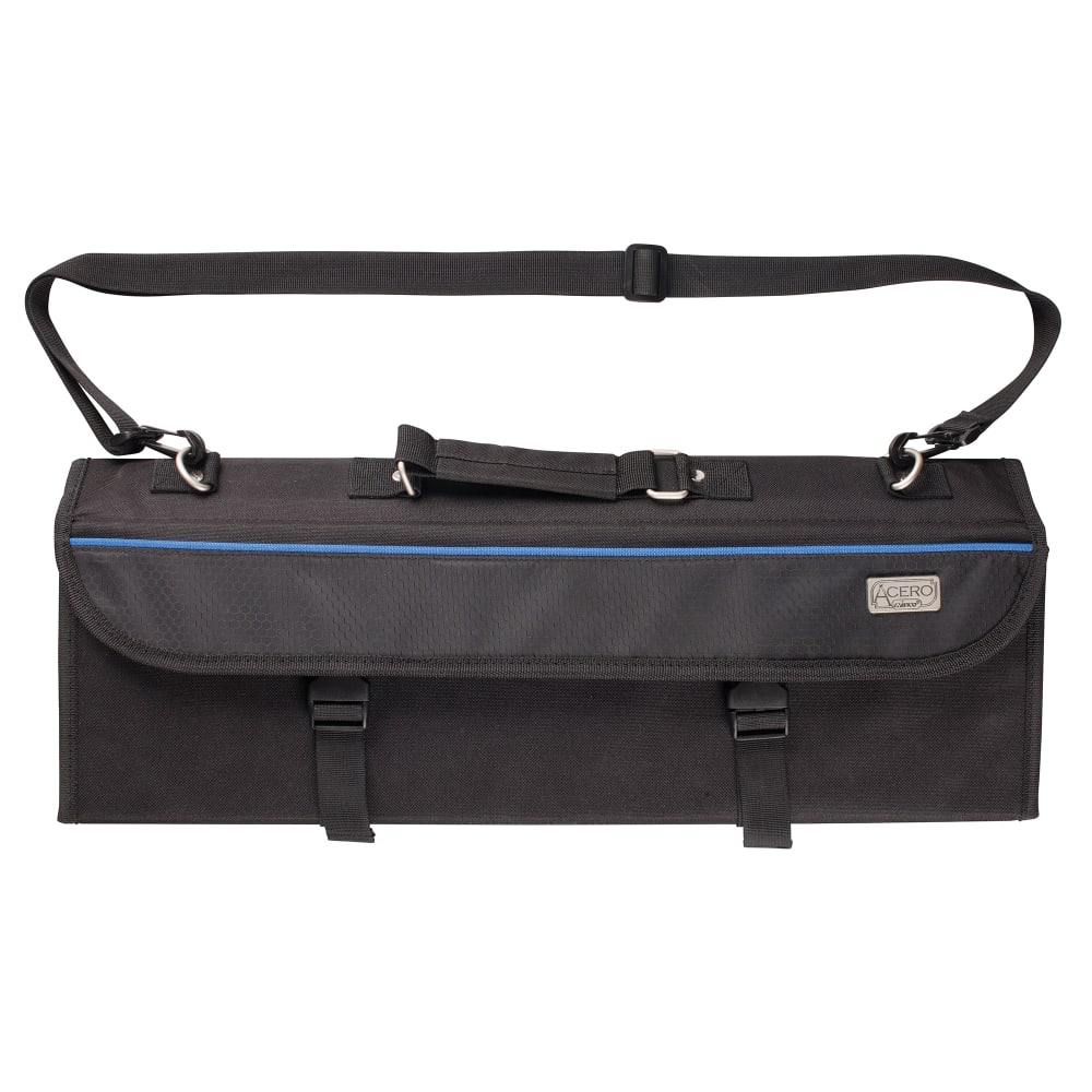 Winco KBG-11 Knife Bag w/ (11) Pockets & Shoulder Strap - Polyester, Black