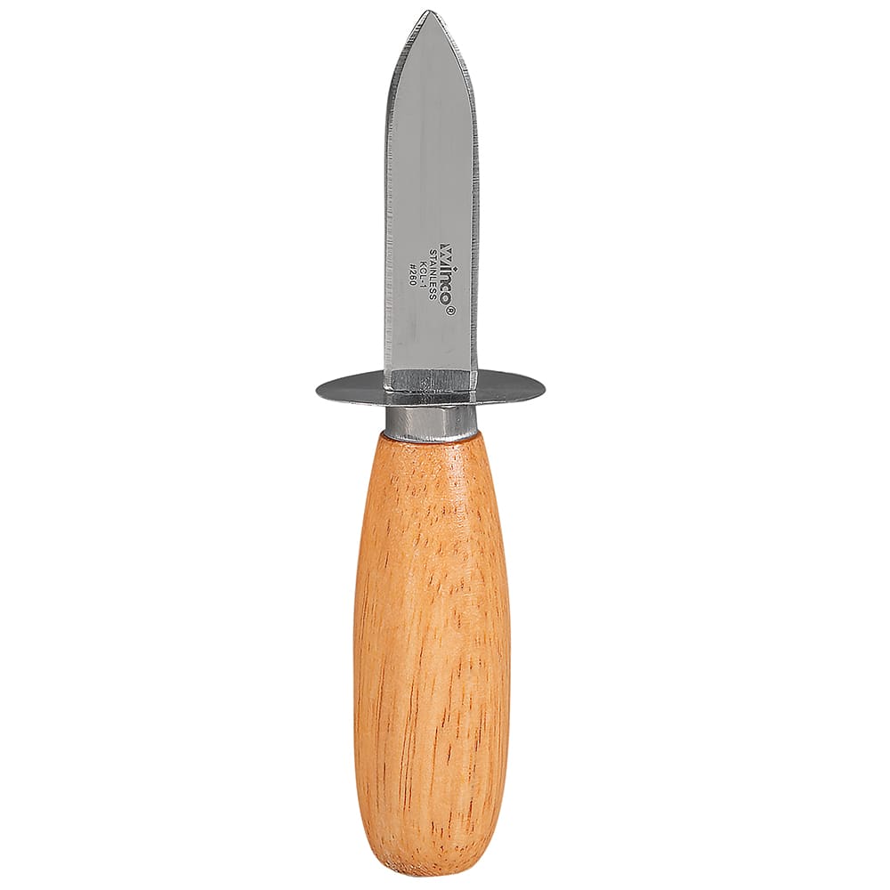 Winco KCL-1 Oyster Clam Knife w/ 2 3/4" Blade & Wooden Handle