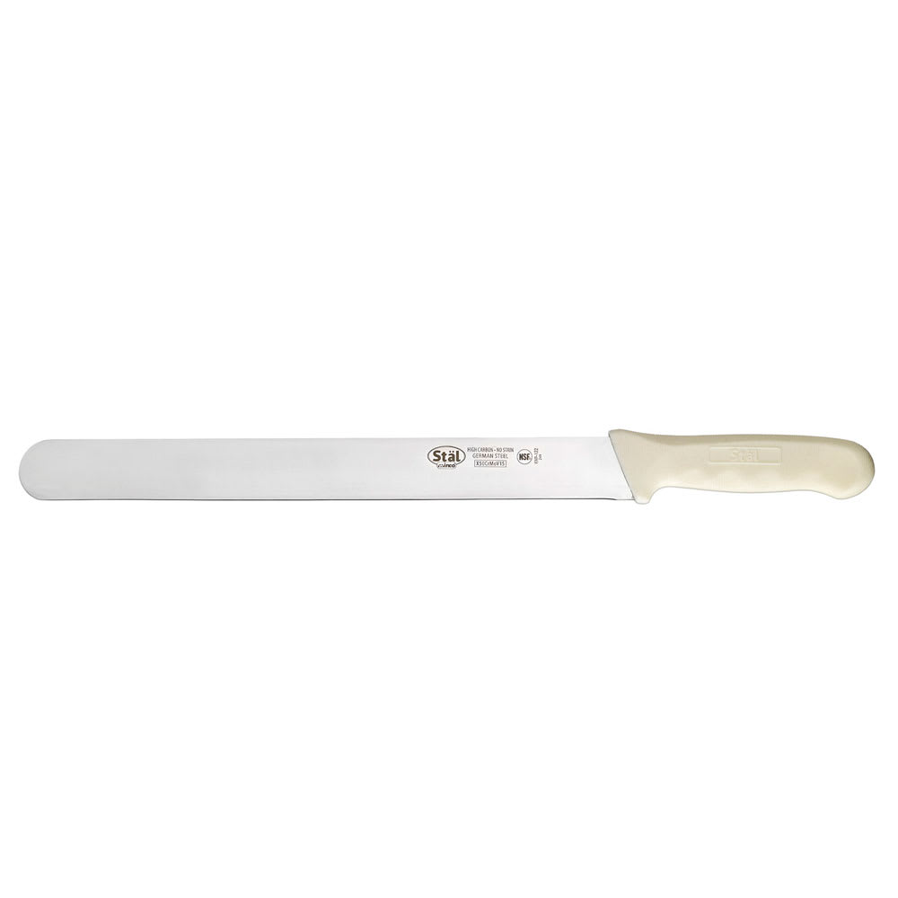 Winco KWP-122 12" Roast Beef Slicer w/ White Polypropylene Handle